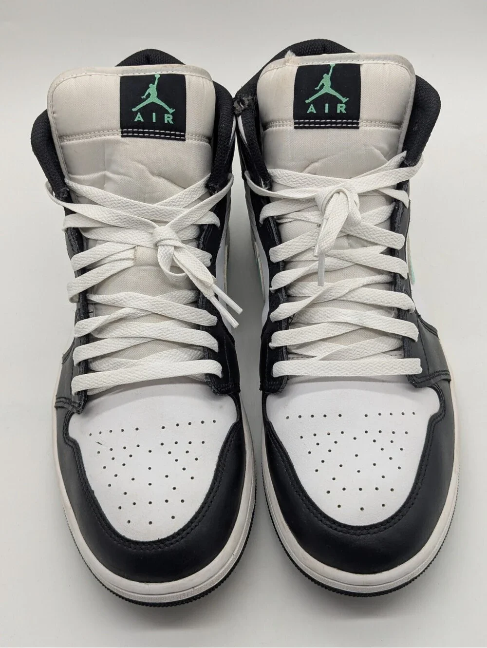 Nike Jordan 1 Mid Green Glow White Black Mens Size 12 Shoes Sneakers DQ8426-103